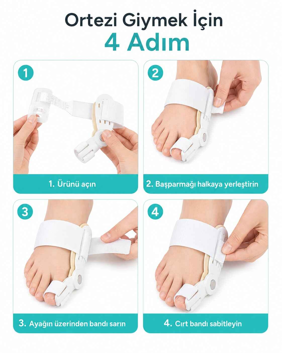 Ortezi giymek için 4 adım